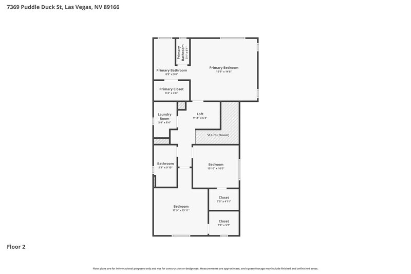 2,215/Mo, 7369 Puddle Duck St Las Vegas, NV 89166 Floor Plan View 2