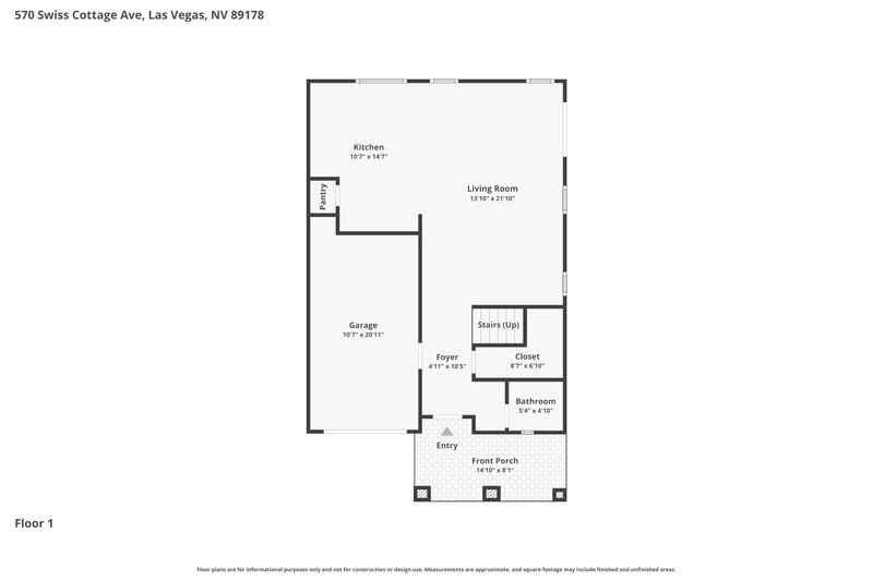 2,075/Mo, 570 Swiss Cottage Ave Las Vegas, NV 89178 Floor Plan View