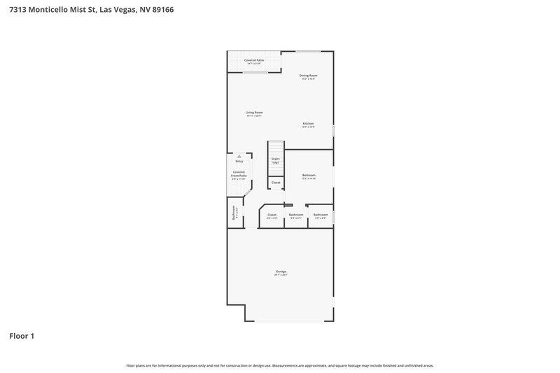 2,660/Mo, 7313 Monticello Mist St Las Vegas, NV 89166 Floor Plan View
