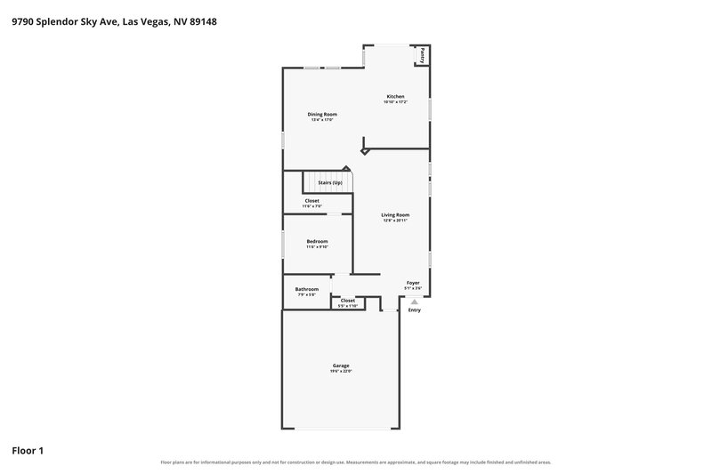 2,250/Mo, 9790 Splendor Sky Ave Las Vegas, NV 89148 Floor Plan View