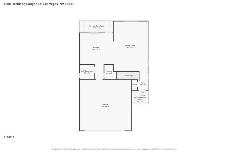 2,085/Mo, 4508 Harbison Canyon Ct Las Vegas, NV 89130 Floor Plan View