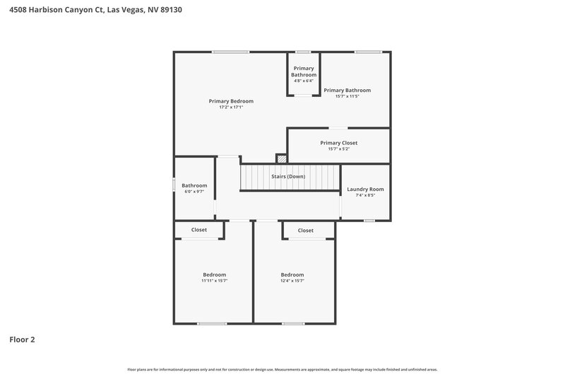 2,085/Mo, 4508 Harbison Canyon Ct Las Vegas, NV 89130 Floor Plan View 2