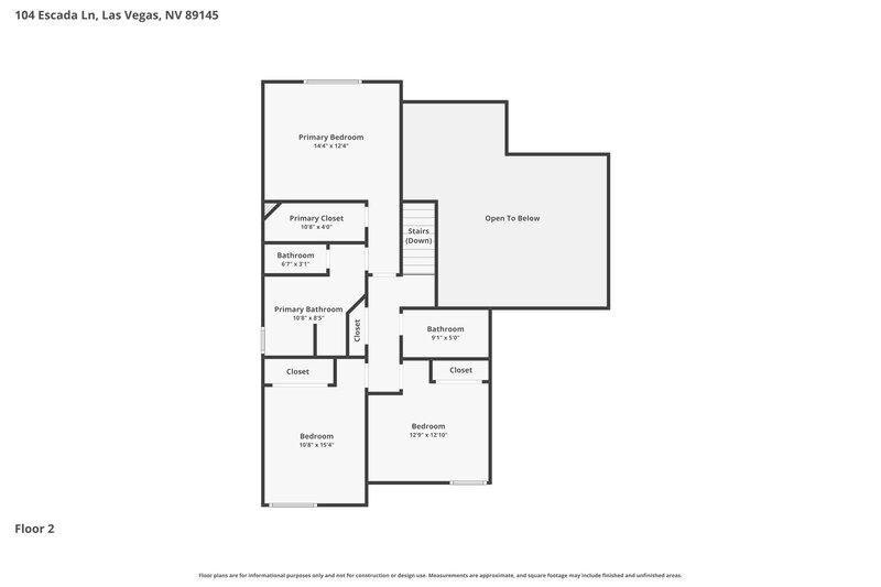 2,350/Mo, 104 Escada Ln Las Vegas, NV 89145 Floor Plan View 2