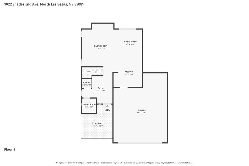 2,045/Mo, 1022 Shades End Ave North Las Vegas, NV 89081 Floor Plan View