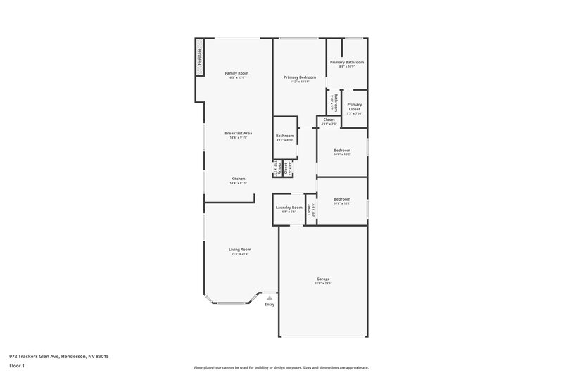 2,255/Mo, 972 Trackers Glen Ave Henderson, NV 89015 Floorplan View