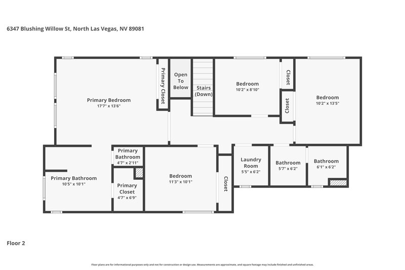 2,170/Mo, 6347 Blushing Willow St North Las Vegas, NV 89081 Floor Plan View 2