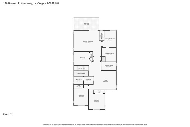 3,195/Mo, 196 Broken Putter Way Las Vegas, NV 89148 Floor Plan View 2