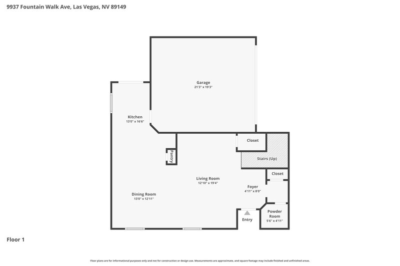 1,995/Mo, 9937 Fountain Walk Ave Las Vegas, NV 89149 Floorplan View