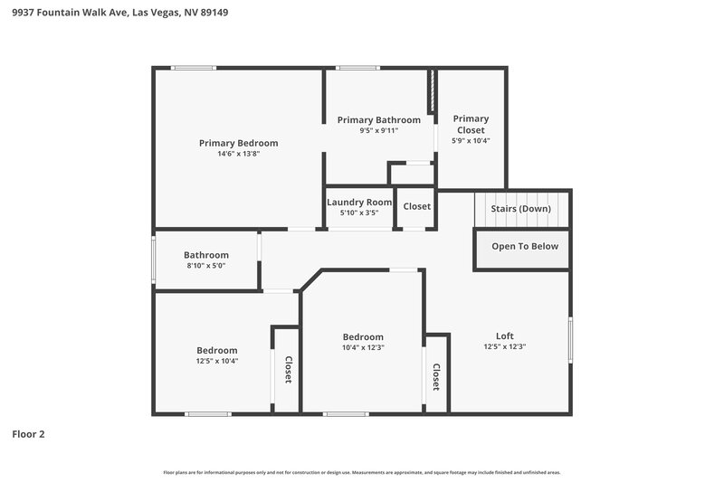 1,995/Mo, 9937 Fountain Walk Ave Las Vegas, NV 89149 Floorplan View 2