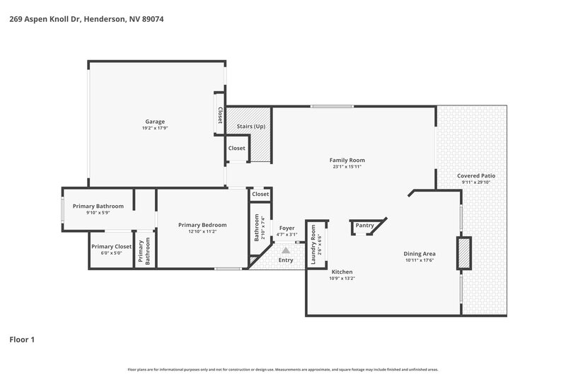 2,140/Mo, 269 Aspen Knoll Dr Henderson, NV 89074 Floor Plan View