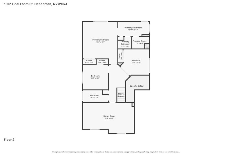 2,655/Mo, 1002 Tidal Foam Ct Henderson, NV 89074 Floor Plan View 2