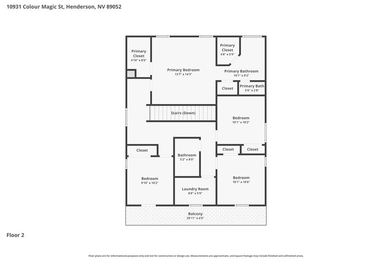 2,240/Mo, 10931 Colour Magic St Henderson, NV 89052 Floor Plan View 2