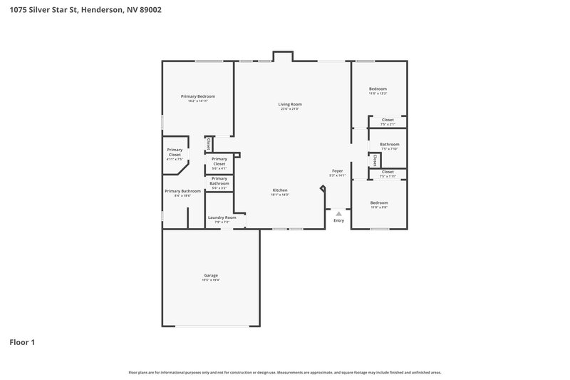 2,530/Mo, 1075 Silver Star St Henderson, NV 89002 Floor Plan View