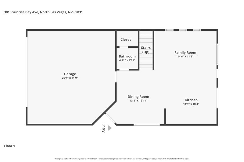 1,860/Mo, 3010 Sunrise Bay Ave North Las Vegas, NV 89031 Floor Plan View