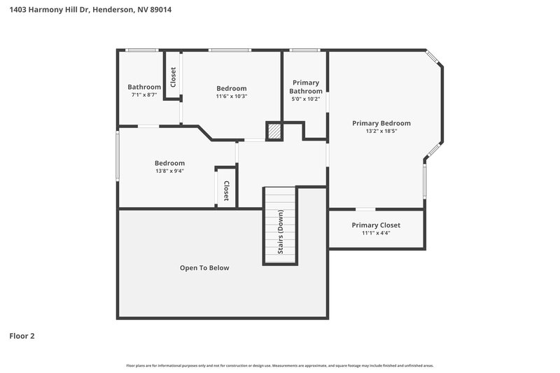 2,190/Mo, 1403 Harmony Hill Dr Henderson, NV 89014 Floor Plan View 2