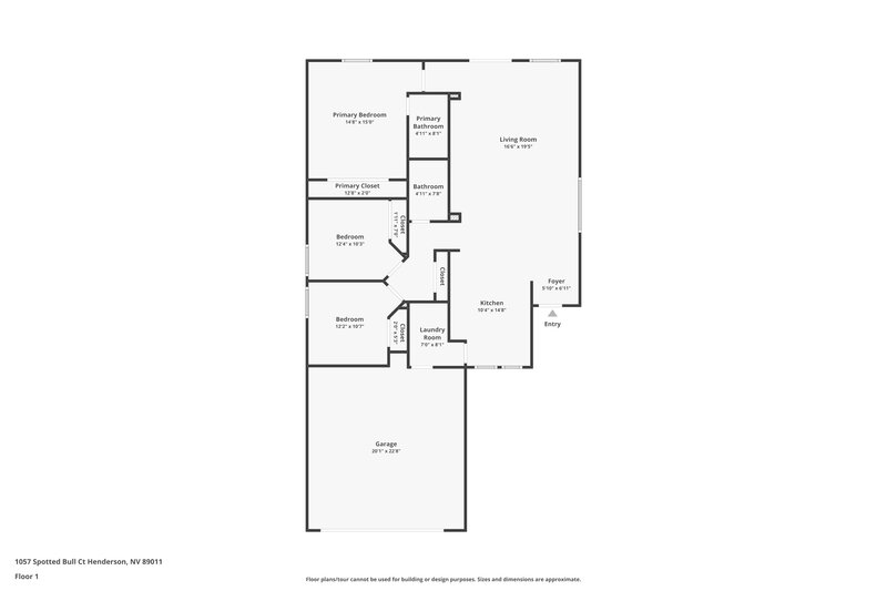 1,975/Mo, 1057 Spotted Bull Ct Henderson, NV 89011 Floor Plan View