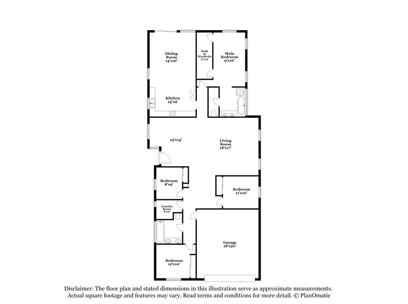 2,535/Mo, 9156 Briarthorne St Las Vegas, NV 89123 Floor Plan View