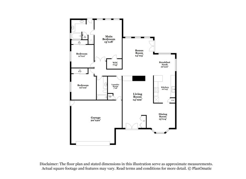 2,295/Mo, 4916 Rancho Bernardo Way Las Vegas, NV 89130 Floor Plan View