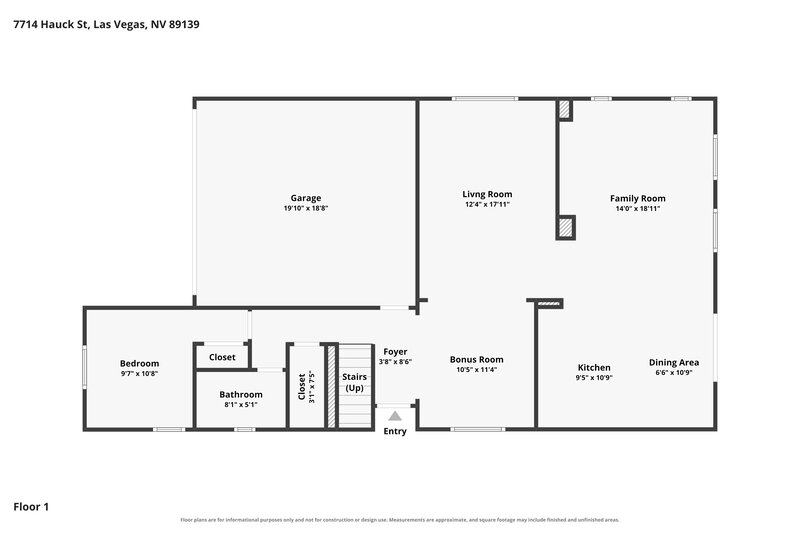 2,555/Mo, 7714 Hauck St Las Vegas, NV 89139 Floor Plan View