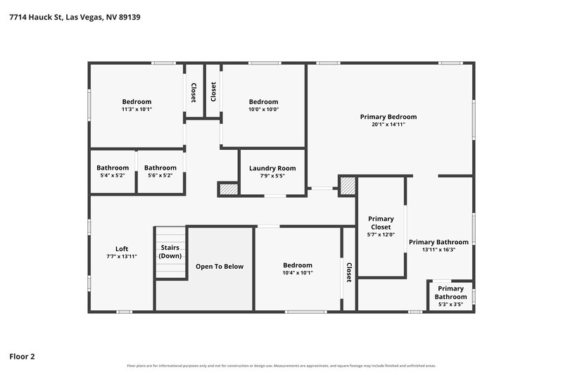 2,555/Mo, 7714 Hauck St Las Vegas, NV 89139 Floor Plan View 2