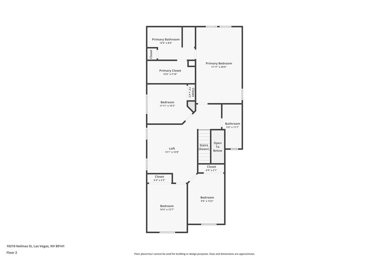 2,290/Mo, 10210 Nolinas St Las Vegas, NV 89141 Floor Plan View