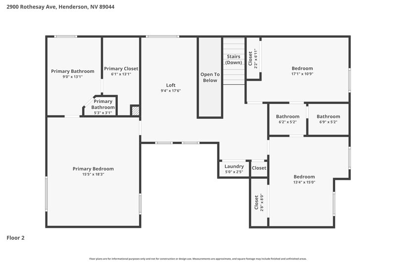 2,245/Mo, 2900 Rothesay Ave Henderson, NV 89044 Floor Plan View 2
