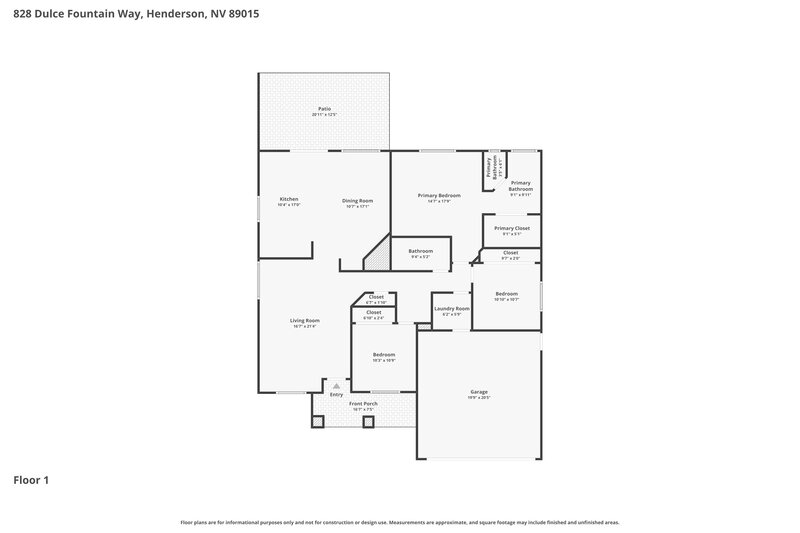 2,130/Mo, 828 Dulce Fountain Way Henderson, NV 89015 Floor Plan View