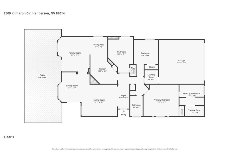 2,090/Mo, 2509 Kilmaron Cir Henderson, NV 89014 Floor Plan View