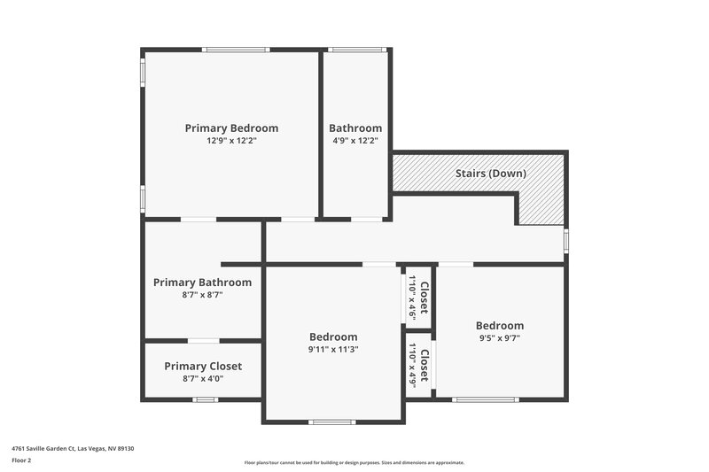 2,155/Mo, 4761 Saville Garden Ct Las Vegas, NV 89130 Floorplan View 2