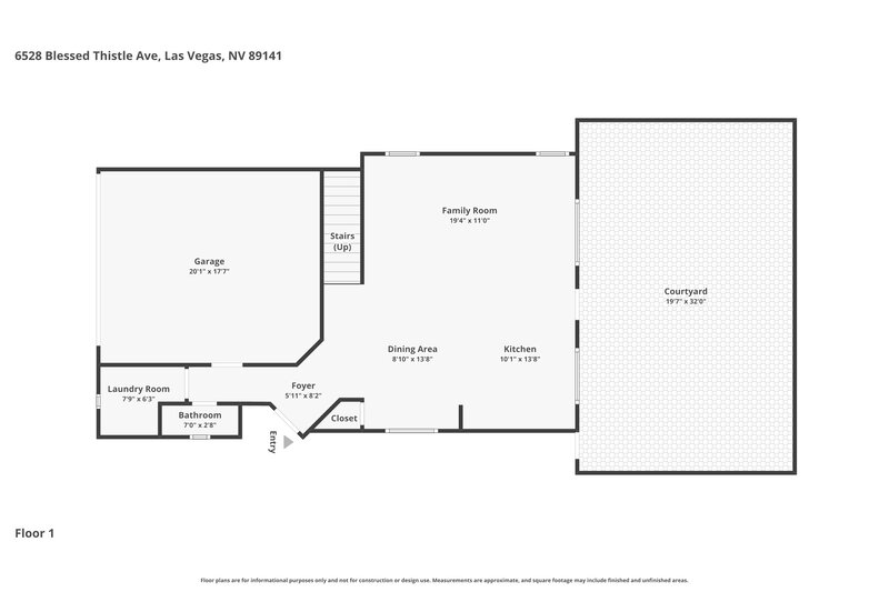 2,310/Mo, 6528 Blessed Thistle Ave Las Vegas, NV 89141 Floor Plan View