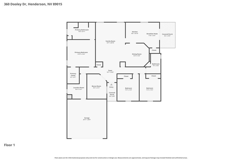 2,525/Mo, 360 Dooley Dr Henderson, NV 89015 Floor Plan View