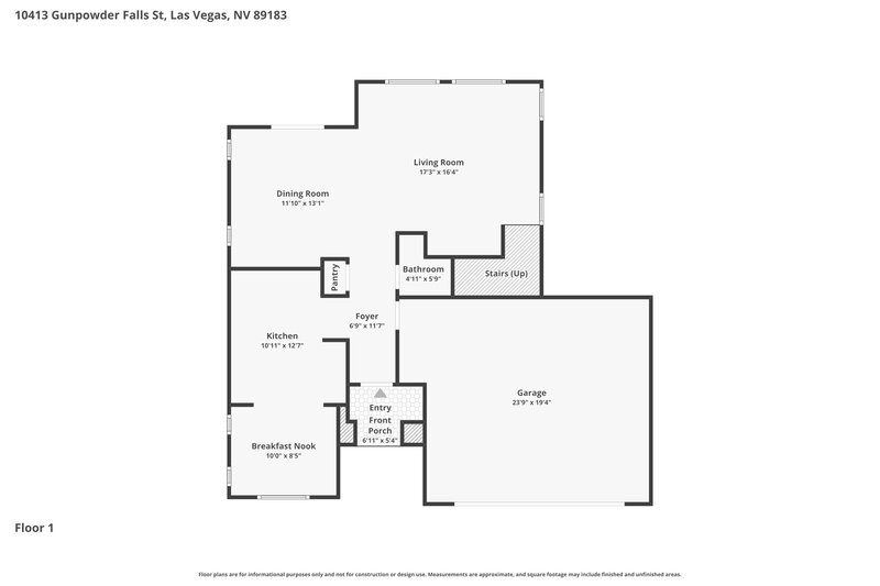2,245/Mo, 10413 Gunpowder Falls St Las Vegas, NV 89183 Floor Plan View