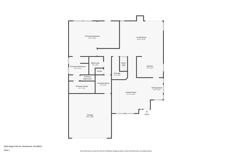 2,440/Mo, 2043 Angel Falls Dr Henderson, NV 89074 Floor Plan View