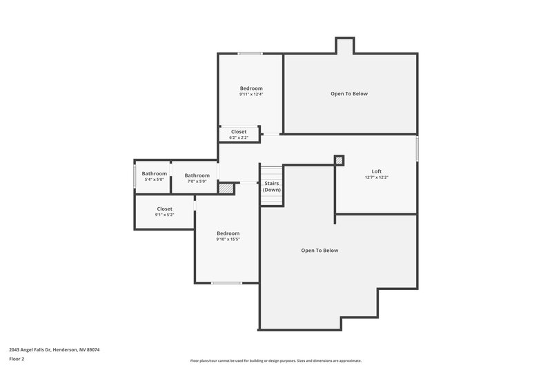 2,440/Mo, 2043 Angel Falls Dr Henderson, NV 89074 Floor Plan View 2