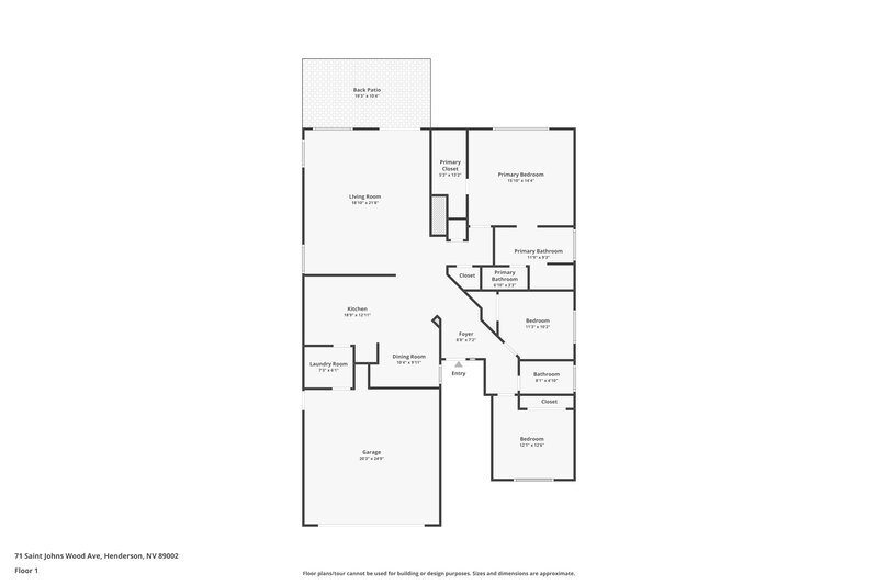 2,095/Mo, 71 Saint Johns Wood Ave Henderson, NV 89002 Floor Plan View