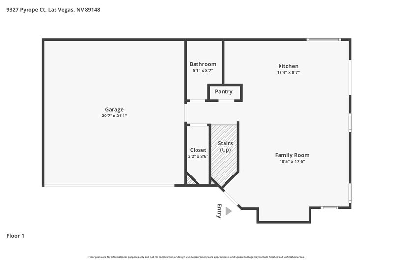 2,090/Mo, 9327 Pyrope Ct Las Vegas, NV 89148 Floor Plan View