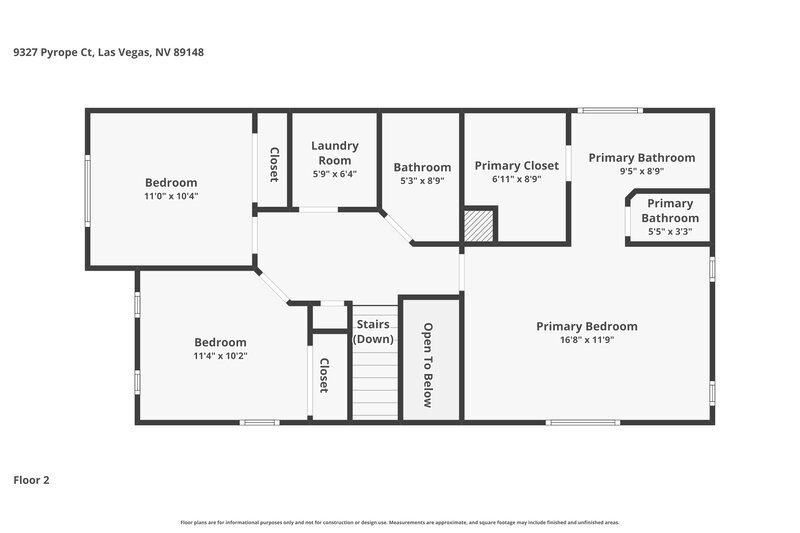 2,090/Mo, 9327 Pyrope Ct Las Vegas, NV 89148 Floor Plan View 2
