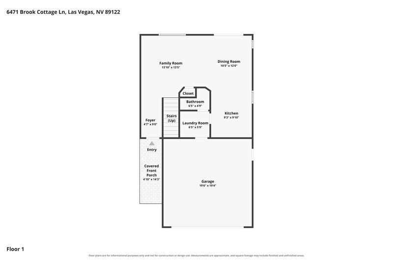 2,090/Mo, 6471 Brook Cottage Ln Las Vegas, NV 89122 Floorplan View