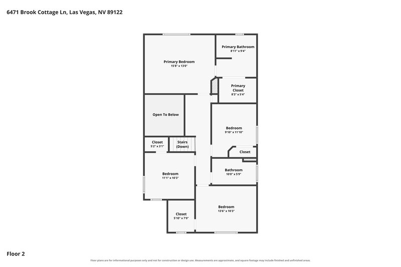 2,090/Mo, 6471 Brook Cottage Ln Las Vegas, NV 89122 Floorplan View 2