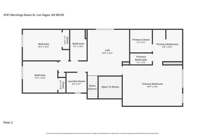 2,255/Mo, 3741 Mornings Dawn St Las Vegas, NV 89129 Floor Plan View 2