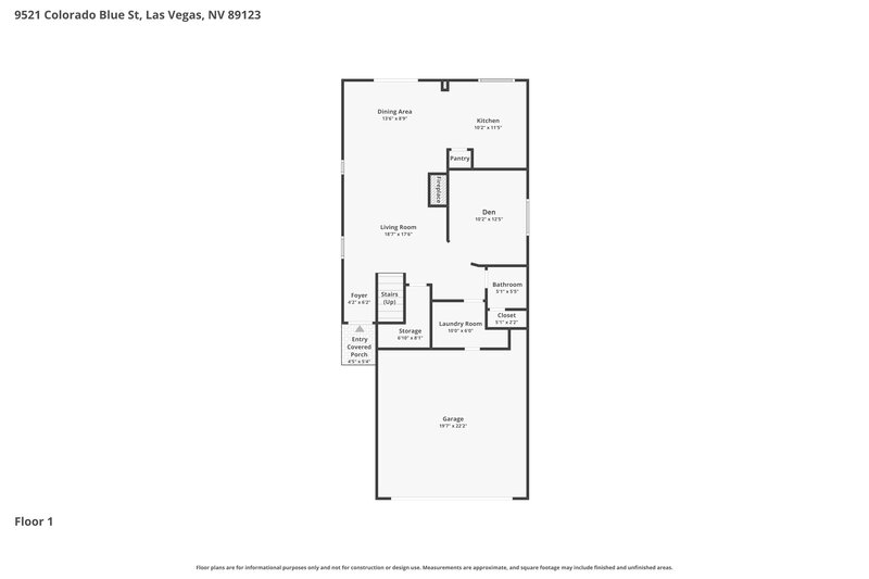 2,410/Mo, 9521 Colorado Blue St Las Vegas, NV 89123 Floor Plan View