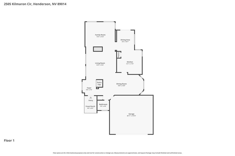 2,495/Mo, 2505 Kilmaron Cir Henderson, NV 89014 Floor Plan View