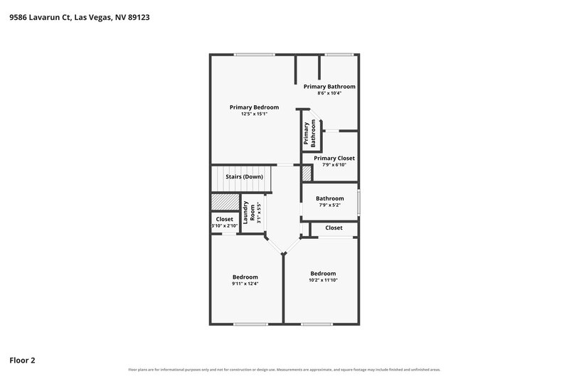 2,320/Mo, 9586 Lavarun Ct Las Vegas, NV 89123 Floor Plan View 2