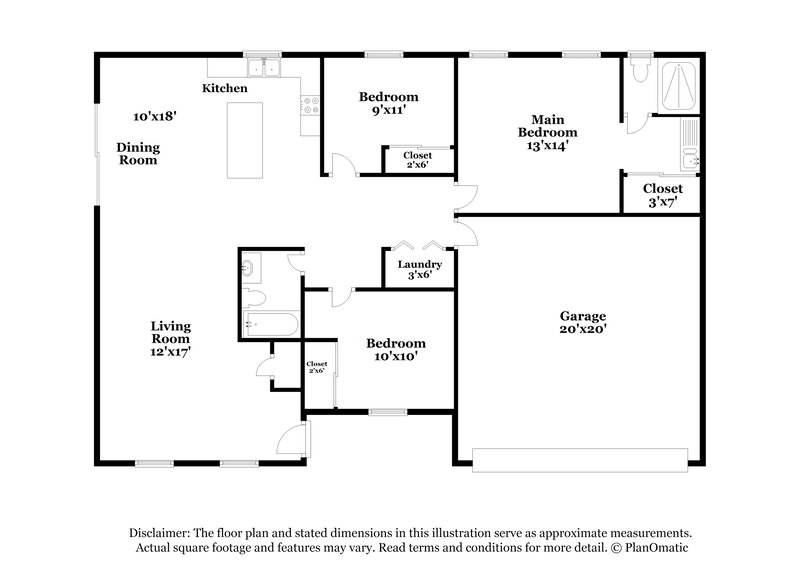2,800/Mo, 3521 Midnight Mist Ct North Las Vegas, NV 89081 Floor Plan View