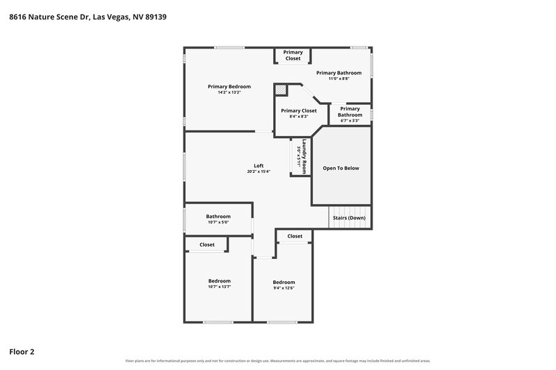 2,175/Mo, 8616 Nature Scene Dr Las Vegas, NV 89139 Floor Plan View 2