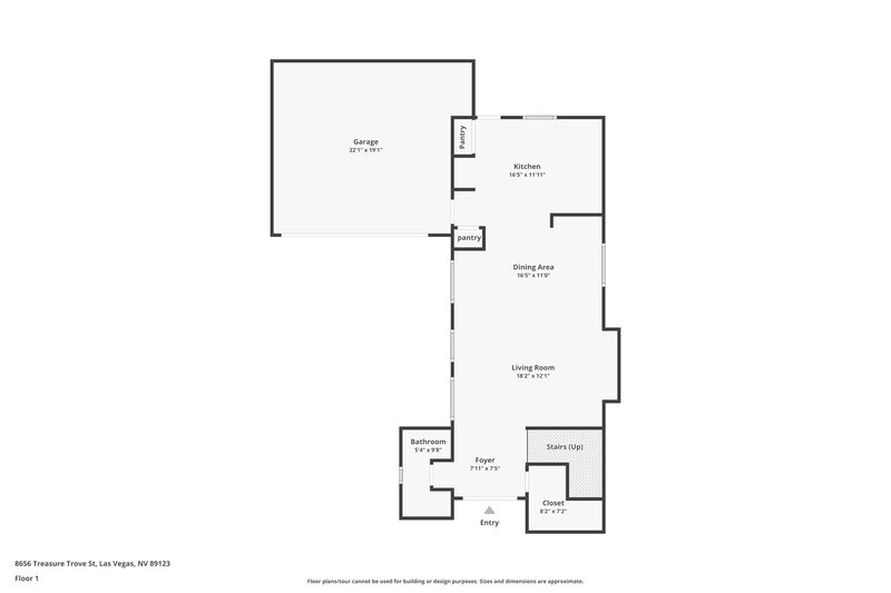 2,175/Mo, 8656 Treasure Trove St Las Vegas, NV 89123 Floor Plan View