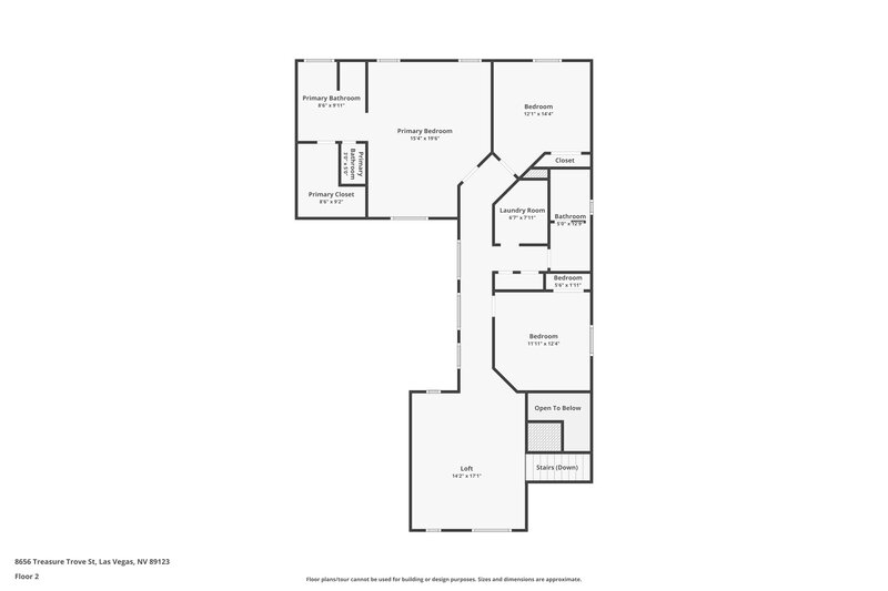 2,175/Mo, 8656 Treasure Trove St Las Vegas, NV 89123 Floor Plan View 2