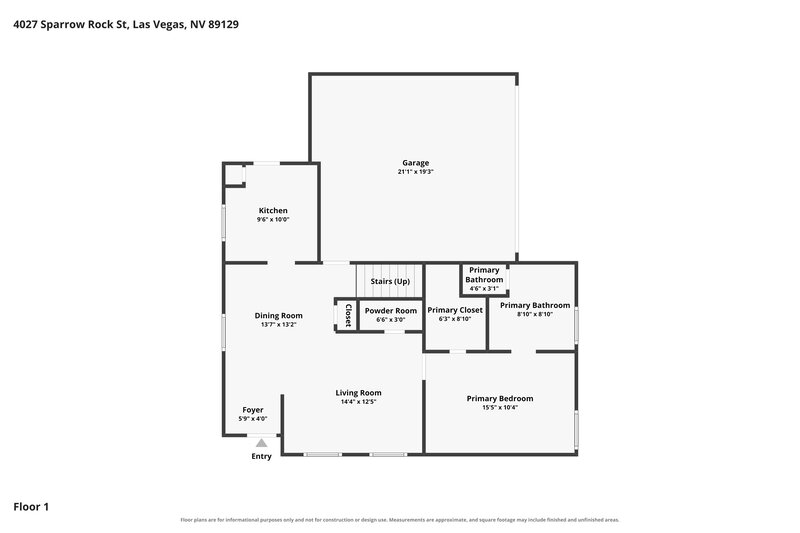 2,100/Mo, 4027 Sparrow Rock St Las Vegas, NV 89129 Floor Plan View
