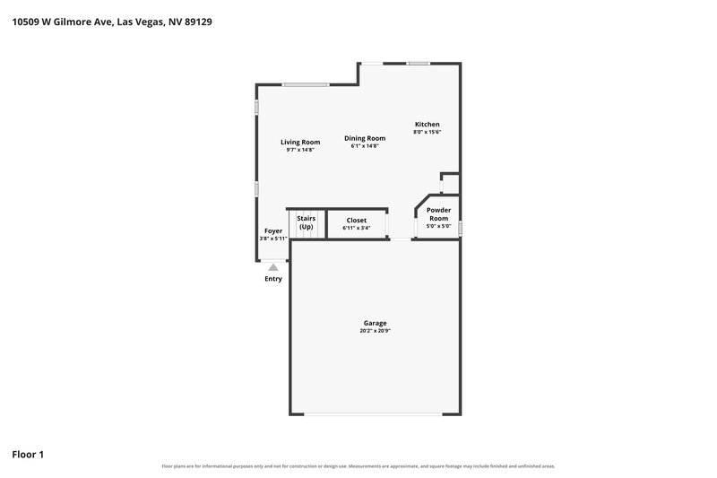 2,330/Mo, 10509 W Gilmore Ave Las Vegas, NV 89129 Floor Plan View