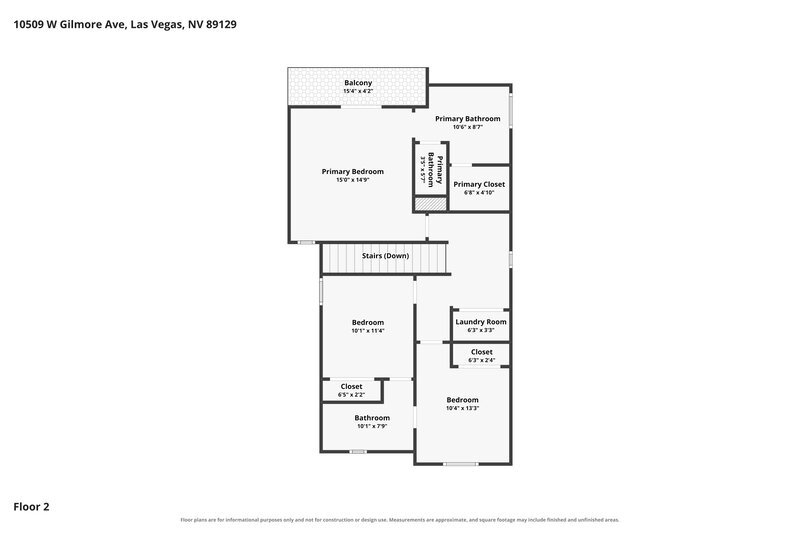 2,330/Mo, 10509 W Gilmore Ave Las Vegas, NV 89129 Floor Plan View 2